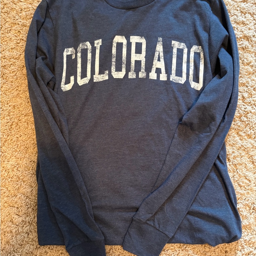 Colorado Graphic Long Sleeve Tee - Navy with White Lettering